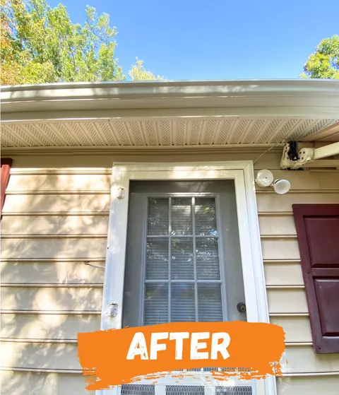 After: the fascia and siding clean.